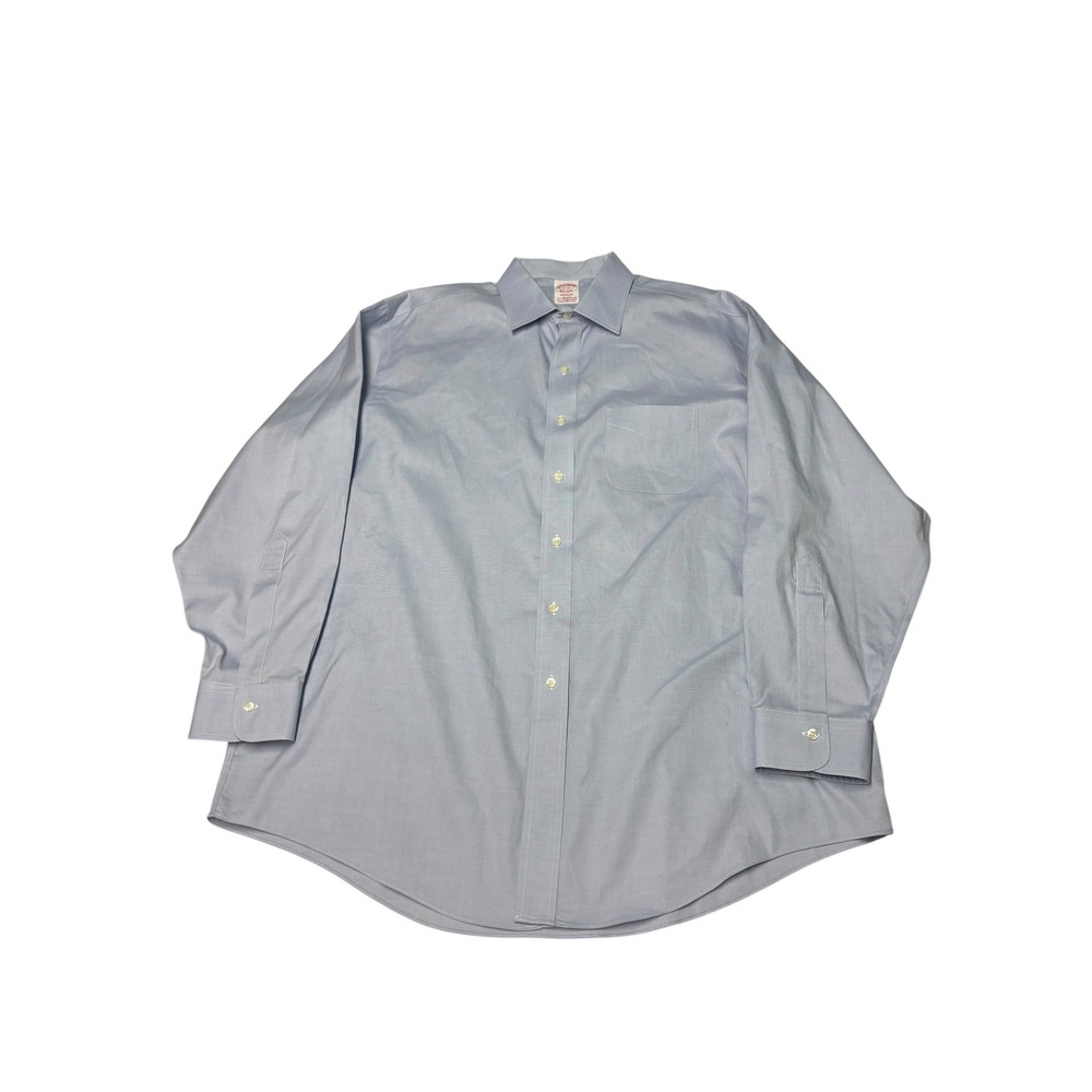Brooks Brothers Madison Light Blue Non-Iron Supima Cotton Dress Shirt Mens 17-34
